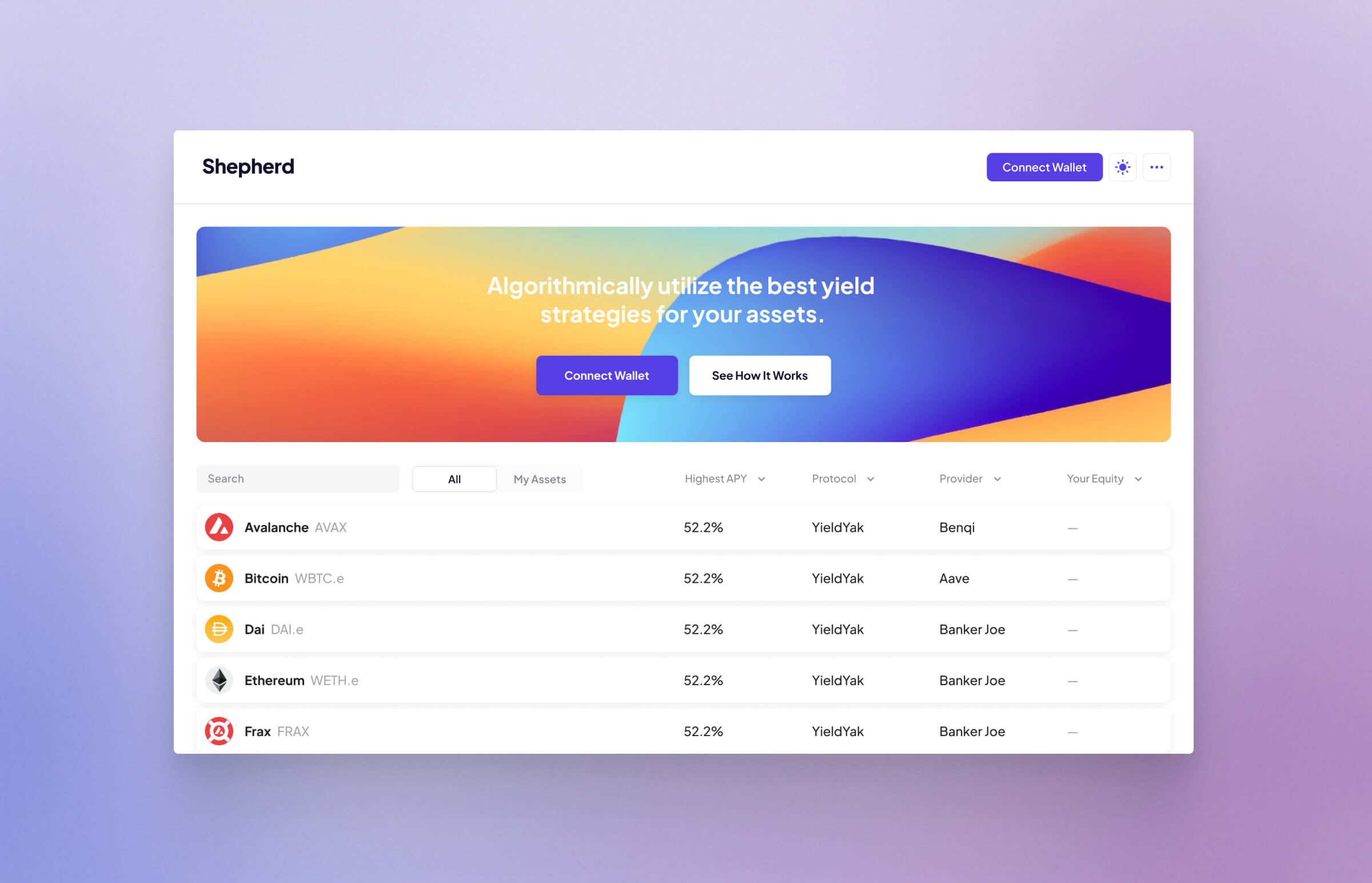 Shepherd desktop screens